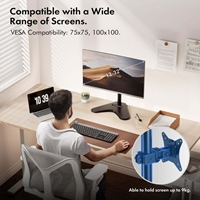VonHaus Single Monitor Mount and Stand for 13-32 Inch Screens, VESA dimensions 75x75mm and 100x100mm - Image 2