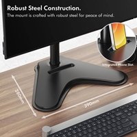 VonHaus Single Monitor Mount and Stand for 13-32 Inch Screens, VESA dimensions 75x75mm and 100x100mm - Image 3