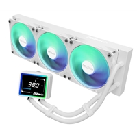 ASRock Challenger 360 Digital White AIO Liquid CPU Cooler, 360mm Radiator, Triple 120mm PWM ARGB Fans, 3? Digital Display, Intel LGA1700/1851 & AMD AM5/AM4 Compatible - Image 2