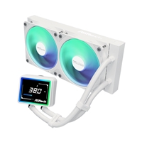 ASRock Challenger 240 Digital AIO Liquid CPU Cooler, 240mm Radiator,White, Dual 120mm PWM ARGB Fans, 3" Digital Display, Intel LGA1700/1851 & AMD AM5/AM4 Compatible - Image 2