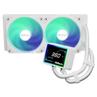 ASRock Challenger 240 Digital AIO Liquid CPU Cooler, 240mm Radiator,White, Dual 120mm PWM ARGB Fans, 3" Digital Display, Intel LGA1700/1851 & AMD AM5/AM4 Compatible - Image 3