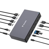 Verbatim USB-C PRO Docking Station 17 Port CDS-17, Supports Triple HDMI Outputs (up to 8K Resolution), Dual DisplayPorts, Gigabit Ethernet, SD/microSD Card Reader, Multi-Device USB 3.2 Data Transferring - Image 2