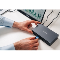 Verbatim USB-C PRO Docking Station 17 Port CDS-17, Supports Triple HDMI Outputs (up to 8K Resolution), Dual DisplayPorts, Gigabit Ethernet, SD/microSD Card Reader, Multi-Device USB 3.2 Data Transferring - Image 4