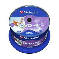 Verbatim DVD+R 16X 4.7GB 50 Pack Spindle Wide Inkjet Printable No ID - Image 2