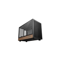 DeepCool CH260 Micro-ATX Mini Tower PC Gaming Case, Wood, Tempered Glass Side Panel USB Type-C High Airflow Supports ATX PSU & RTX GPUs Black - Image 2
