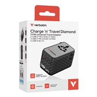 Verbatim Charge 'n' Travel 170W Universal Travel Adapter Black, Charge Up To 6 Devices AT Once - Image 4