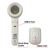 Verbatim Cool 'n' Go Aqua Breeze Handheld Fan, Portable Cooling with Refreshing Mist Spray - White/Silver - Image 3
