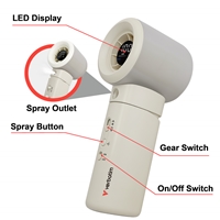 Verbatim Cool 'n' Go Aqua Breeze Handheld Fan, Portable Cooling with Refreshing Mist Spray - White/Silver - Image 4