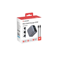 Verbatim Mini GaN Charger with Display, 65W 3-Port + 60W USB-C to USB-C Cable - Image 5