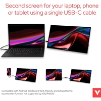 Verbatim Portable 14" FHD Touchscreen IPS Monitor Aluminium, USB-C, 1920 x 1080 Resolution, 60Hz - Image 4