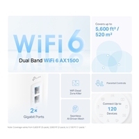 TP-Link Deco X1500(3-pack) AX1500 Whole Home Mesh Wi-Fi 6 System, 3 pack - Image 3
