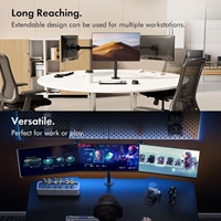 VonHaus Triple Monitor Stand for 17-27" Screens, Three Screen Monitor Mount with Desk Clamp, Height Adjustable, Easy Assemble Stand with Full Tilt, Rotation & Swivel Arms, VESA 75x75 & 100x100mm - Image 6