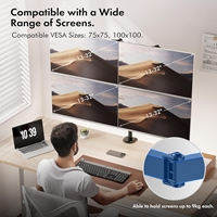 VonHaus Quad Monitor Stand for 13-32" Screens, Four Screen Monitor Desk Mount, Height Adjustable, Easy Assemble Stand with Full Tilt, Rotation & Swivel Arms, VESA 75x75 & 100x100mm - Image 2