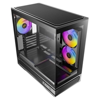 Antec Constellation C2M ARGB Micro-ATX PC Case, 270' Panoramic Tempered Glass, 240mm and 120mm ARGB PWM Fans, USB-C, 360mm Radiator Support, Black - Image 2