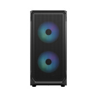Fractal Design Focus 2 RGB Black ATX Mid Tower PC Case, Clear Tempered Glass, High-Airflow Mesh Front, 2 x 140mm Aspect RGB Fans, 360mm Radiator Support, 405mm GPU Clearance - Image 5