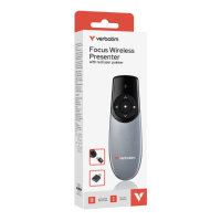 Verbatim Focus Wireless Presenter With Red Laser Pointer, Wireless Operating Distance Up To 30 Metres, USB-A Receiver With USB-C Adapter Included, Plug And Play, Grey - Image 3