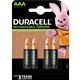 Duracell Rechargable Pack of 4 AAA 750mAh Rechargeable Batteries