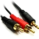 3.5mm (M) Stereo Jack to 2 x RCA Plug (M + M) 2m Black OEM Cable