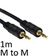 3.5mm (M) Stereo Plug to 3.5mm (M) Stereo Plug 1m Black OEM Cable