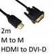 HDMI 1.4 (M) to DVI-D (M) 2m Black OEM Display Cable