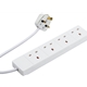2m 4 Gang UK Mains Extension - White