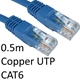 RJ45 (M) to RJ45 (M) CAT6 0.5m Blue OEM Moulded Boot Copper UTP Network Cable