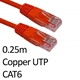 RJ45 (M) to RJ45 (M) CAT6 0.25m Red OEM Moulded Boot Copper UTP Network Cable
