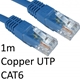 RJ45 (M) to RJ45 (M) CAT6 1m Blue OEM Moulded Boot Copper UTP Network Cable