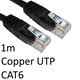 RJ45 (M) to RJ45 (M) CAT6 1m Black OEM Moulded Boot Copper UTP Network Cable