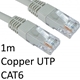 RJ45 (M) to RJ45 (M) CAT6 1m Grey OEM Moulded Boot Copper UTP Network Cable