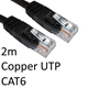 RJ45 (M) to RJ45 (M) CAT6 2m Black OEM Moulded Boot Copper UTP Network Cable
