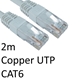 RJ45 (M) to RJ45 (M) CAT6 2m White OEM Moulded Boot Copper UTP Network Cable