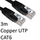 RJ45 (M) to RJ45 (M) CAT6 3m Black OEM Moulded Boot Copper UTP Network Cable