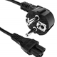 EU 2 Pin Plug To IEC C5 60cm Mains Extension Cable - Black