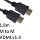 HDMI 1.4 (M) to HDMI 1.4 (M) 1.8m Black OEM Display Cable