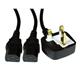 UK Mains to 2 x IEC Kettle 1.8m Black OEM Power Splitter Cable