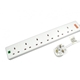 5m 6 Gang Surge Protected LED Indicator UK Mains Extension - White