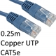 RJ45 (M) to RJ45 (M) CAT5e 0.25m Blue OEM Moulded Boot Copper UTP Network Cable