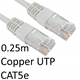 RJ45 (M) to RJ45 (M) CAT5e 0.25m White OEM Moulded Boot Copper UTP Network Cable