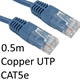 RJ45 (M) to RJ45 (M) CAT5e 0.5m Blue OEM Moulded Boot Copper UTP Network Cable