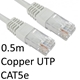 RJ45 (M) to RJ45 (M) CAT5e 0.5m White OEM Moulded Boot Copper UTP Network Cable