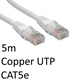 RJ45 (M) to RJ45 (M) CAT5e 5m White OEM Moulded Boot Copper UTP Network Cable