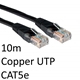 RJ45 (M) to RJ45 (M) CAT5e 10m Black OEM Moulded Boot Copper UTP Network Cable