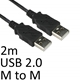 USB 2.0 A (M) to USB 2.0 A (M) 2m Black OEM Data Cable