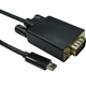 USB C to VGA 1080P 60HZ 2 Meter Black Data Cable