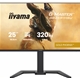 iiyama G-Master GB2591HSU-B1 24.5-Inch Fast IPS LCD, 1920x1080, up to 320Hz, 350 cd/m2 Brightness, 0.4ms MPRT , 2 x HDMI 2.1 + 1 x DP, USB Hub 2x USB 3.2 + 2x USB-C, G-SYNC Compatible/FreeSync Premium, HDR10, 2x2W Speakers, Aux, Height Adjustable Stand