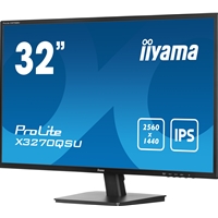 iiyama PROLITE X3270QSU-B1 32 Inch IPS Monitor, Black, 2560x1440, 3ms, 100hz, FreeSync, HDMI, Display Port, USB Hub, Speakers, Int PSU, VESA - Image 5