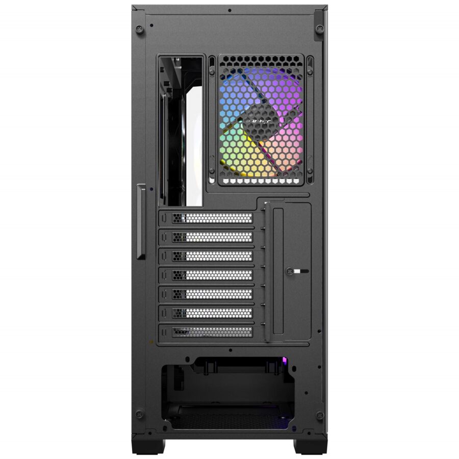 Antec Constellation C3 Mid Tower Gaming Case, 1 x USB Type-C / 1 x USB 3.0, Tempered Glass Front and Side Window Panel, Honeycomb Mesh for Smooth Airflow, 4 x Pre-Installed ARGB LED Fans, ATX, Micro-ATX, ITX Compatible