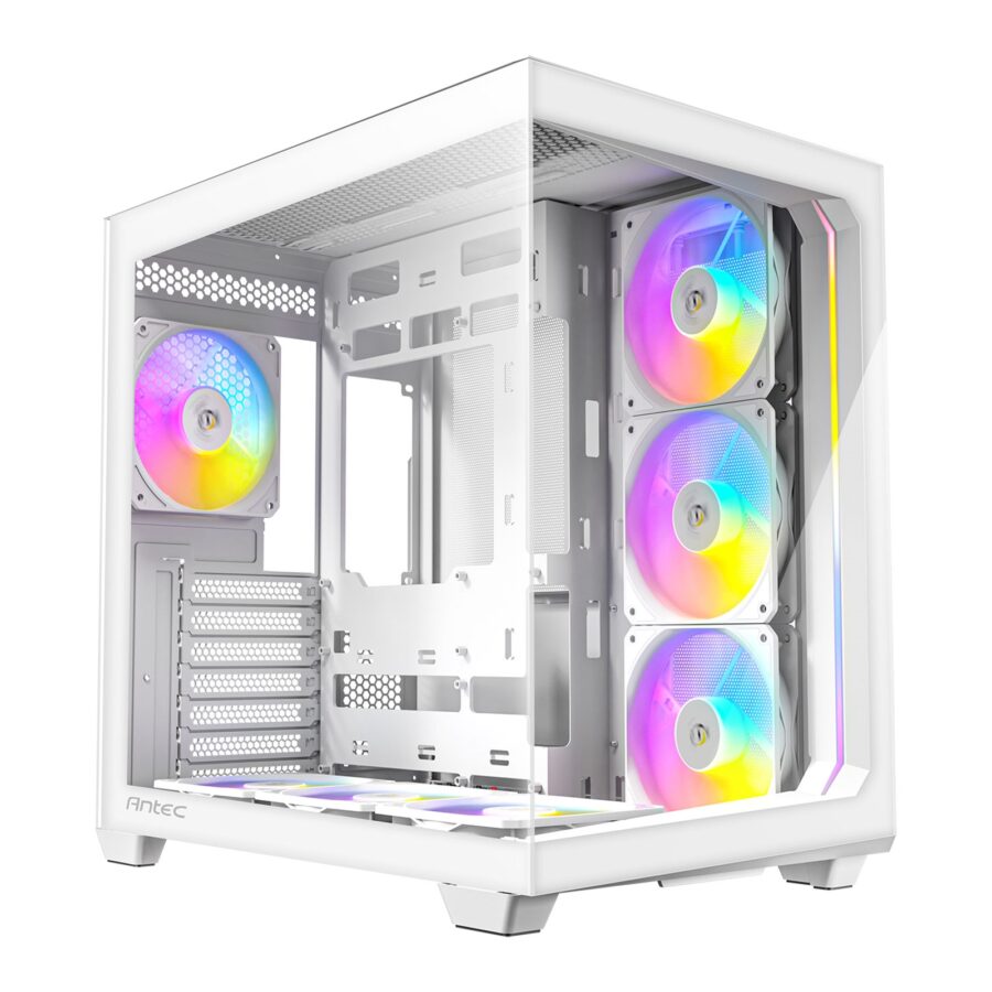 Antec Constellation C5 Mid Tower Gaming Case, 1 x USB Type-C / 2 x USB 3.0, Tempered Glass Frotn and Side Window Panel, Dual Chamber Design, 6 x Pre-Installed Reverse Fans, ATX, Micro-ATX, ITX Compatible