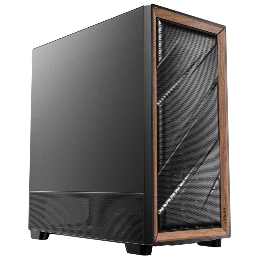 Antec FLUX SE Mid Tower Gaming Case, 1 x USB Type-C / 2 x USB 3.0, Metal Mesh with Walnu tWood Accents, 3 x Pre-Installed High-performance PWM Fans, E-ATX (=330mm), ATX, Micro-ATX, ITX Compatible